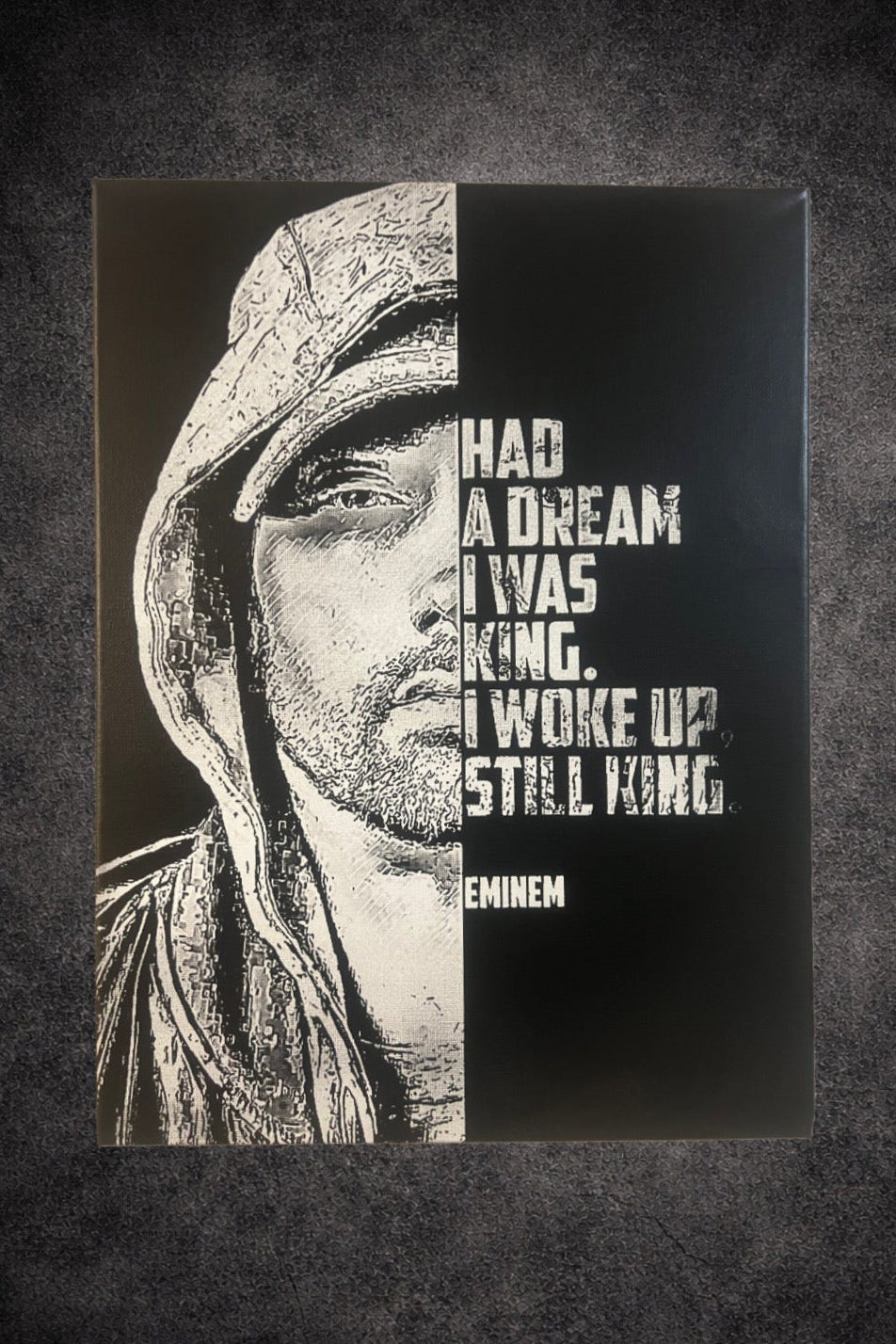 Tableau rap citation noir blanc style street art decoration murale 30x40 cm - DesignRomArt