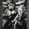 Tableau rétro manga noir et blanc – Robot géant & pilote masqué – Toile murale 30x40 cm - DesignRomArt