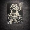 Tableau noir et blanc singe style street art moderne
