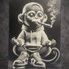 Tableau singe street art noir et blanc décoration murale moderne 30x40 cm - DesignRomArt