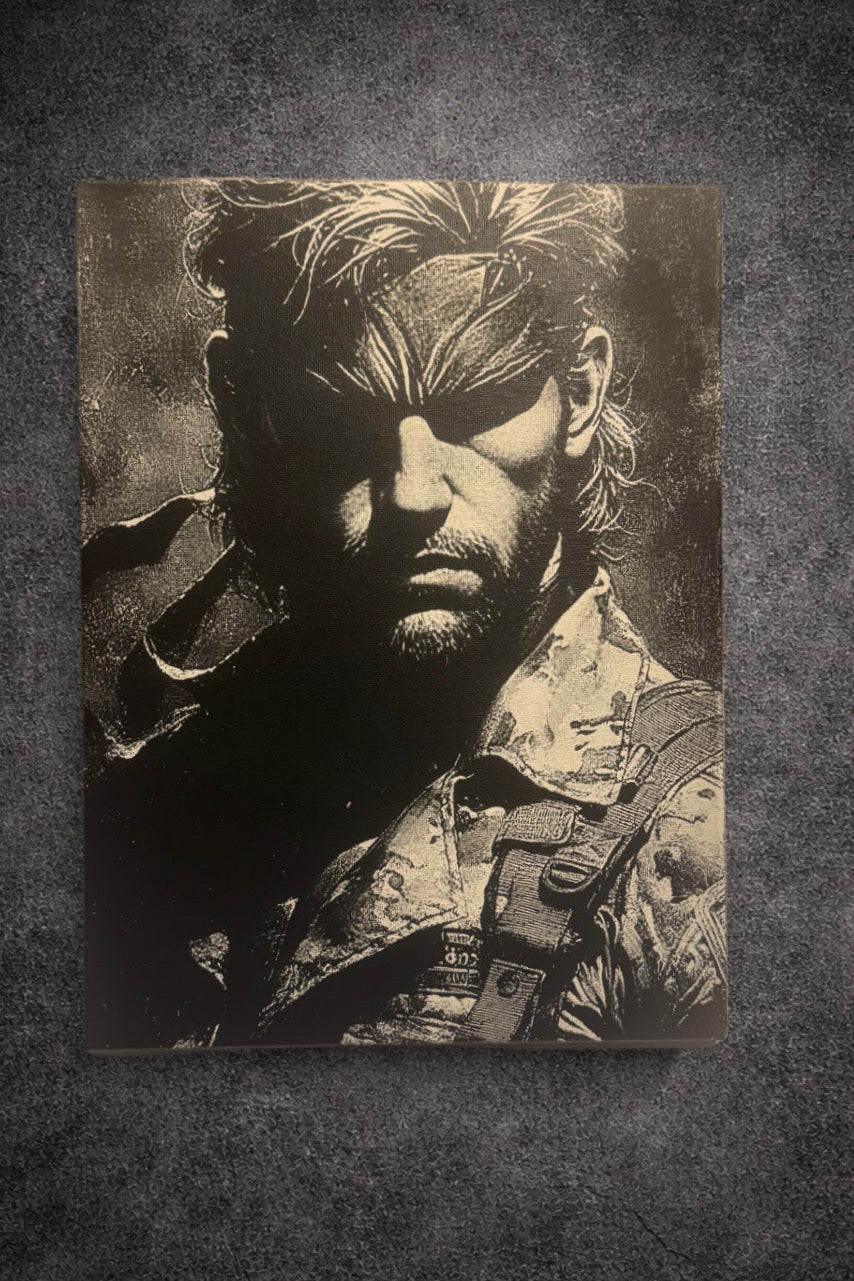 Tableau soldat tactique regard intense univers militaire noir et blanc décoration murale 30x40 cm - DesignRomArt