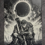 Tableau survivant face au destin – Art manga noir et blanc sombre – Toile 30x40 cm - DesignRomArt