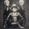Tableau trio pirates capitaines style manga décoration murale noir et blanc 30x40 cm - DesignRomArt