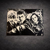 Tableau univers sorcellerie et magie – trio de jeunes sorciers – décoration murale 30x40 cm - DesignRomArt
