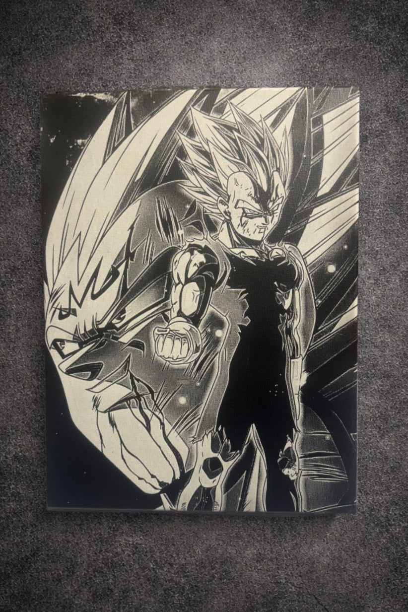 Tableau volonté absolue – Art manga noir et blanc maîtrisé – Toile 30x40 cm - DesignRomArt